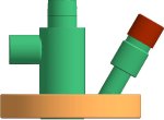 Фонтанная арматура. Вид сбоку Фонтанная арматура.3D - графика. Планшайба АУШ